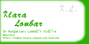 klara lombar business card